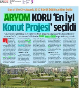 Aryom Koru En İyi “Konut Projesi” Seçildi