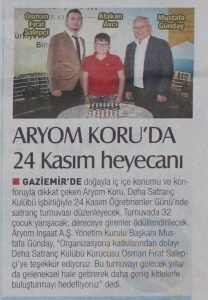 Aryom Koru'da 24 Kasım Heyecanı