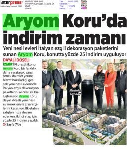 Aryom Koru'da İndirim Zamanı