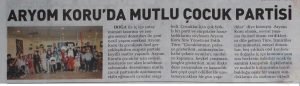 Aryom Koru'da Mutlu Çocuk Partisi