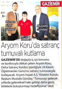 Aryom Koru'da Satranç Turnuvalı Kutlama