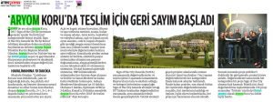 Aryom Koru'da Teslim İçin Geri Sayım Başladı