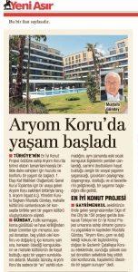 Aryom Koru'da Yaşam Başladı