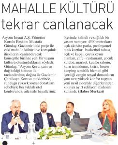 Mahalle Kültürü Tekrar Canlanacak