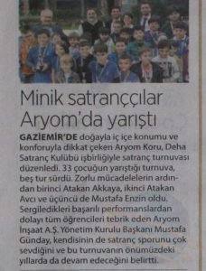 Minik Satranççılar Aryom’Da Yarıştı